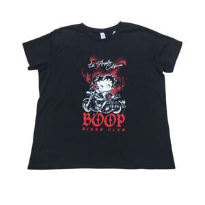 Brisco Brands T Shirt Woman 2XL Black BETTY Boop Biker Club Graphic Short Sleeve